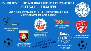 5. NOFV - Regionalmeisterschaft Futsal - Frauen am 15.02.2026 in Bad Berka